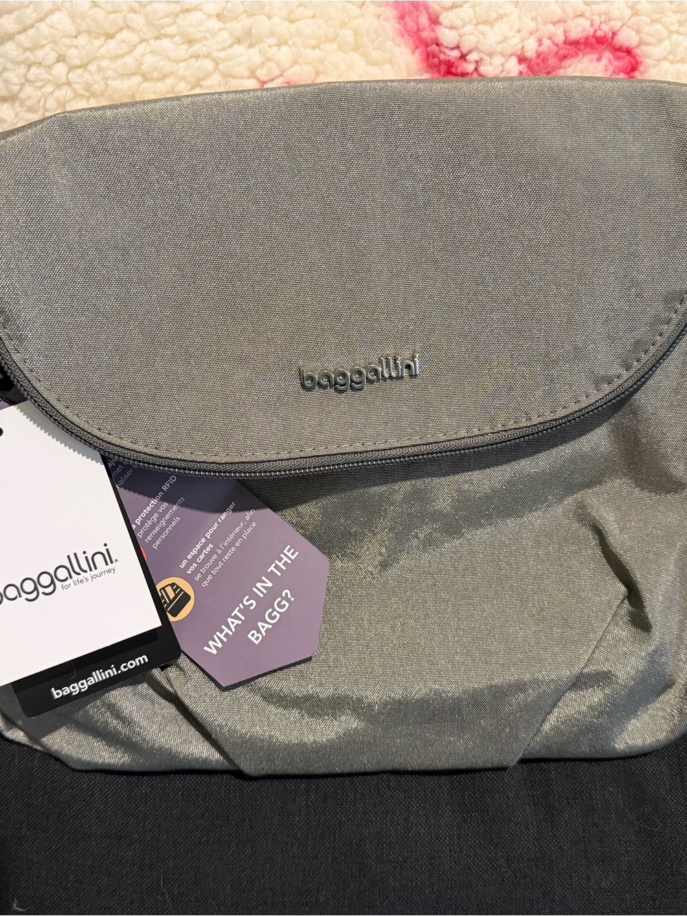 Baggallini Light Gray Nylon Crossbody Bag